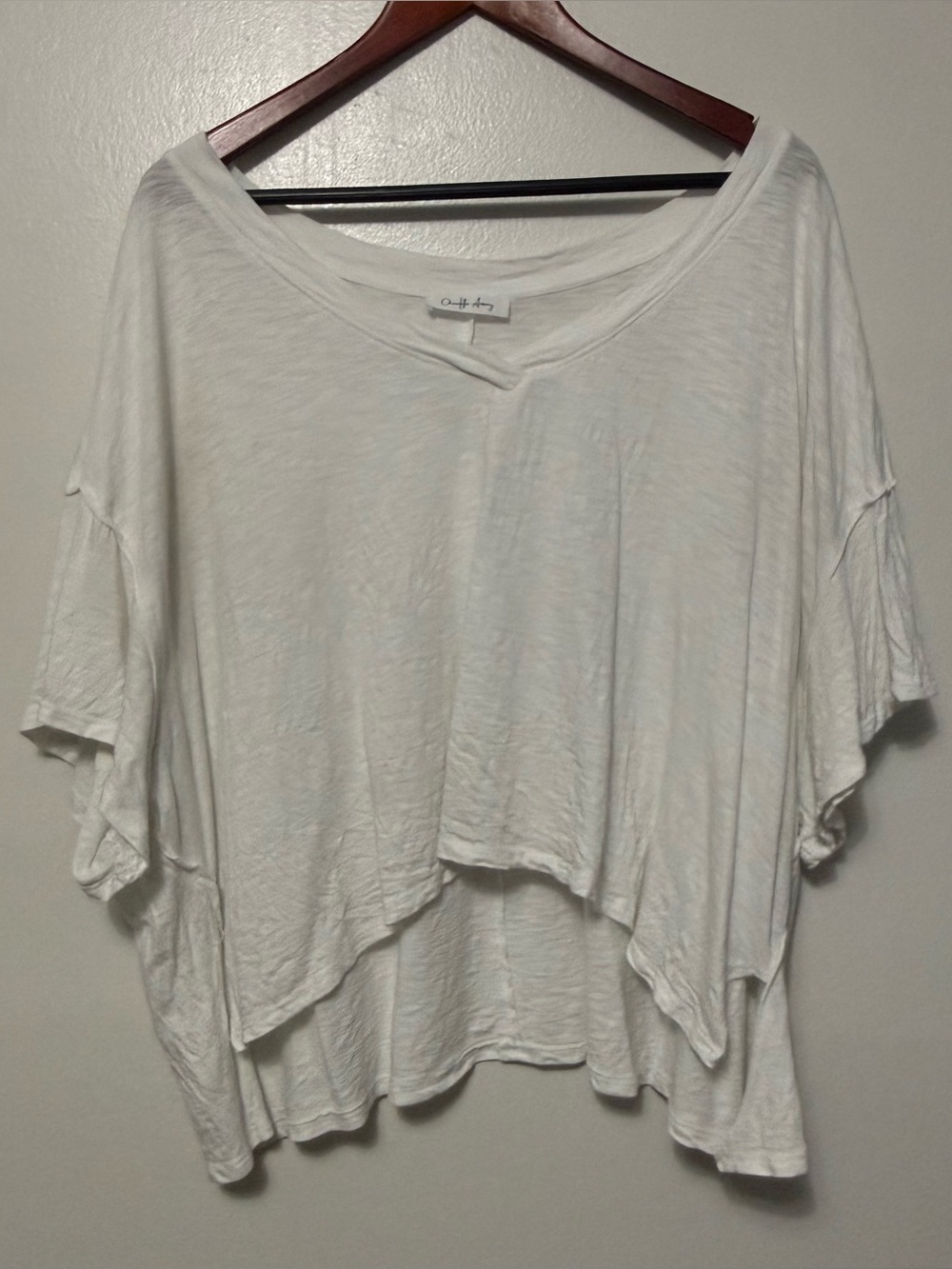 Charlotte Avery Oversized V-Neck Dolman Short Sleeve Tee Womens Large Boxy Modal